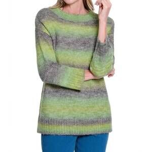 NEW MULTIPLES ombre striped sweater in olive